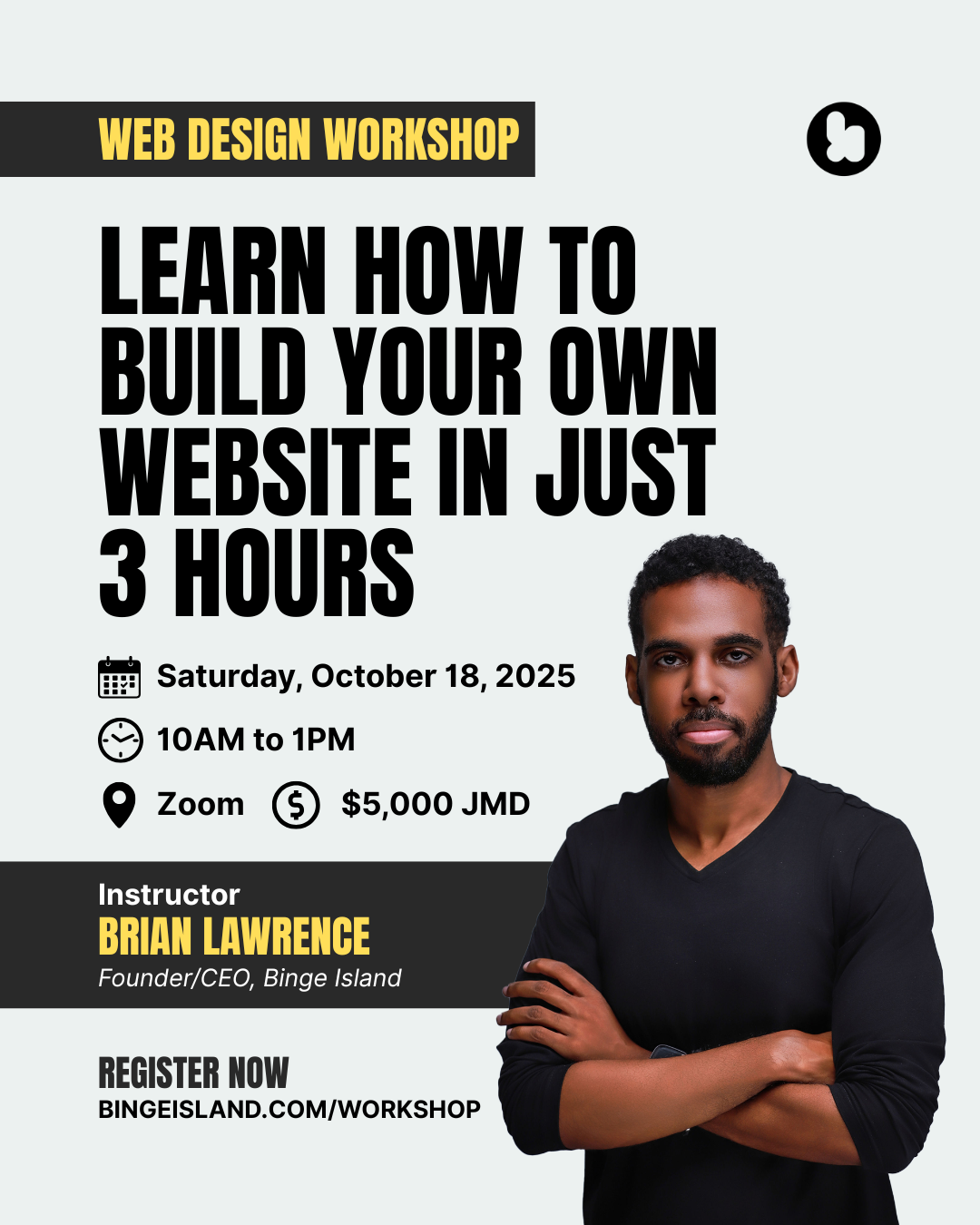 Flyer - Web Design Workshop - Binge Island